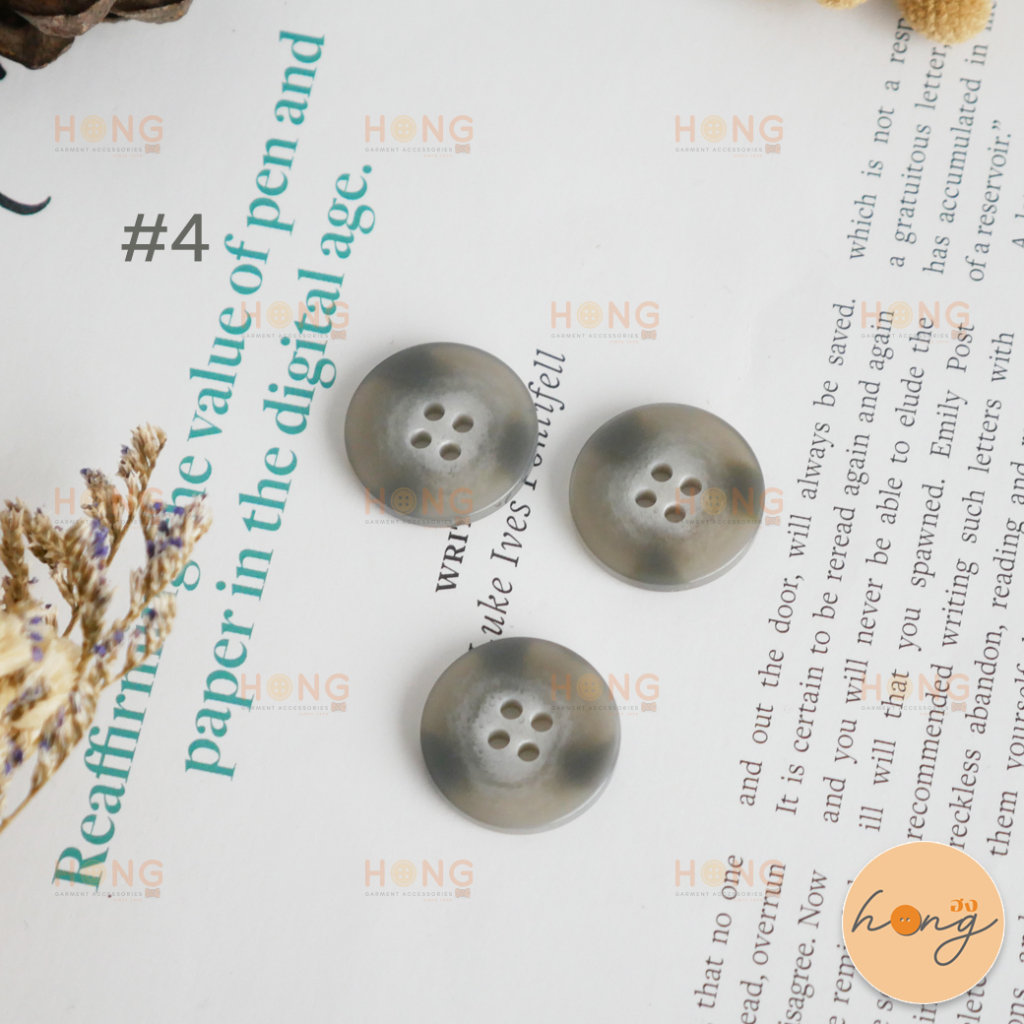 ☑️กระดุมเชิ้ต กระดุมโพลี Polyester Button #TG-02386 มี 2 ขนาด(15mm,20mm) มีทั้งหมด 9 สี บรรจุ 6ชิ้น [พร้อมส่งในไทย] - รูปที่ 3