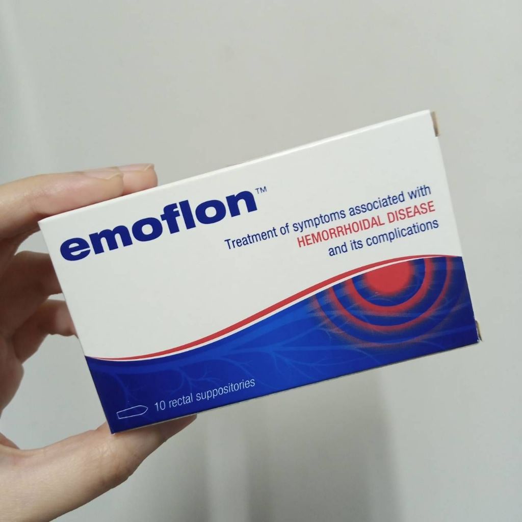 เหน็บ EMOFLON 80MG อีโมฟลอน (ชนิดเหน็บ) 1กล่อง มี 10เม็ด