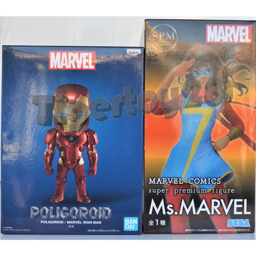 New Marvel Ironman Poligoroil,Ms.Marvel Marvel Comic Super Premium Figure  Lot JP