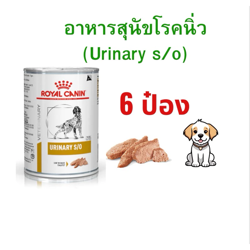 (หมดอายุ : 17/12/2026) Royal canin อาหารสุนัขโรคนิ่ว Urinary S/O 410 กรัม (6 กระป๋อง)