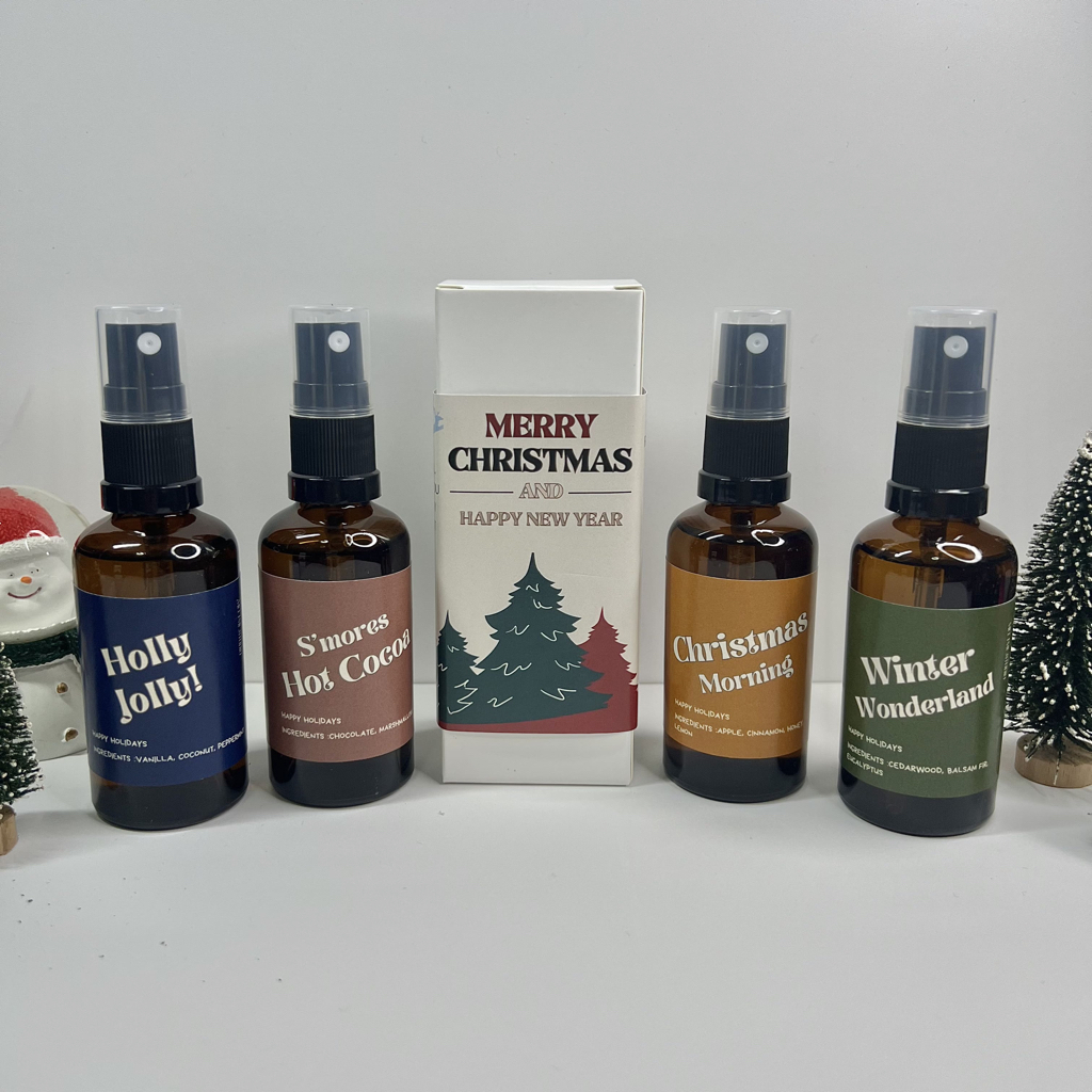 New Arrival Room Spray Christmas Collection สเปรย์น้ำหอมปรับอากาศ ปริมาณ 50ml พร้อมกล่องสายคาด