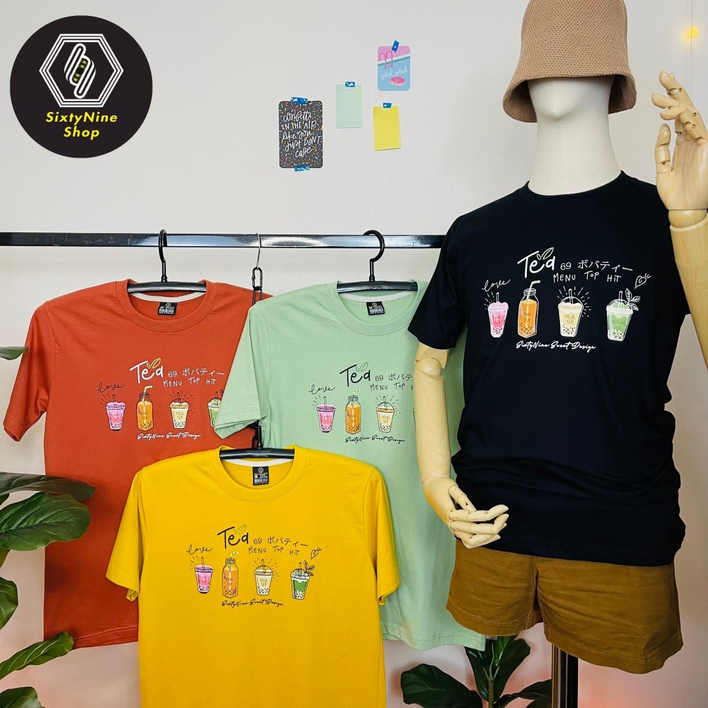 พร้อมส่ง เสื้อยืดพิมพ์ลาย " ชานมไข่มุก "
