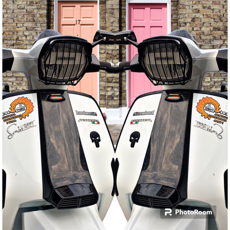 กริวไฟหน้าNew Lambretta V125,V200/แก็ปไฟหน้า/ครอบไฟหน้าRobocop