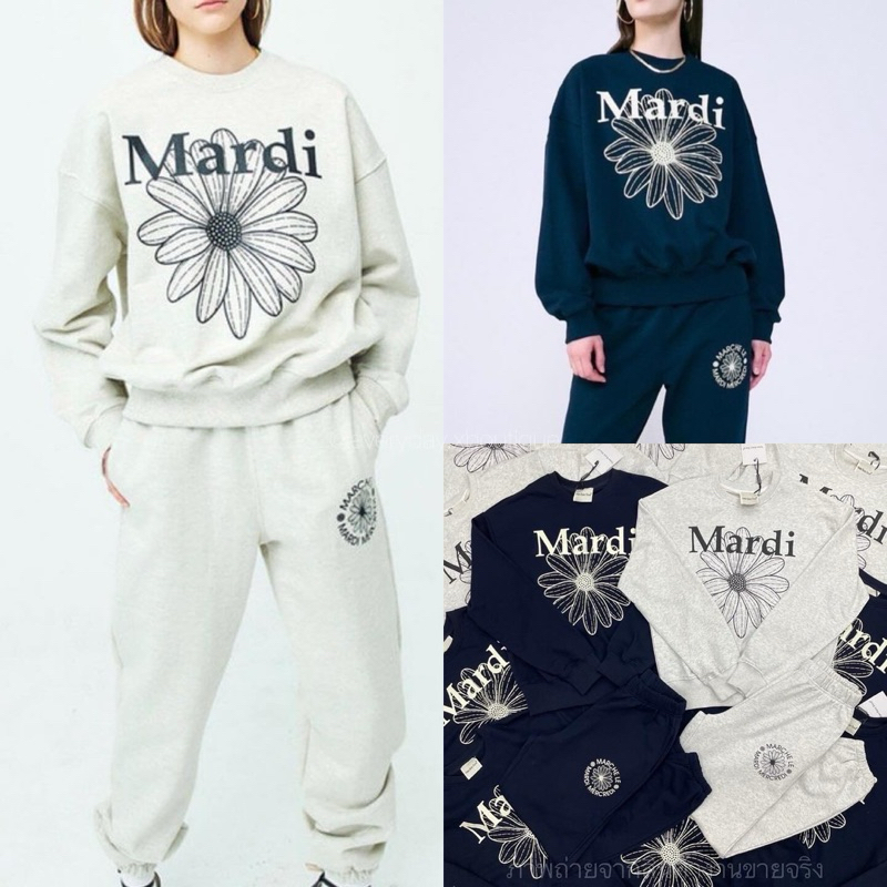 Mardi x long pant set🧢👟(590฿) ชุดเซ็ทสปอร์ตสุดคิ้วท์ งานชนช็อปแบรนเกาหลี เสื้อสเวตเตอร์คอกลมแขนยาวกา