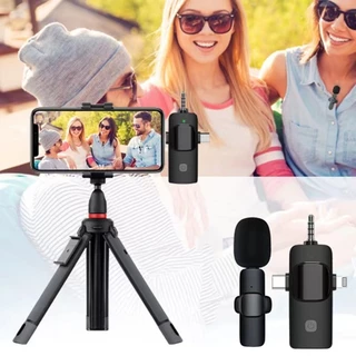 k15 ไมโครโฟนไร้สายแบบหนีบเสื้อ 3IN1 อินเทอร์เฟซโทรศัพท์ การบันทึก การลดเสียงรบกวน ไมโครโฟนสไตล์
