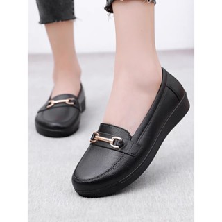 รองเท้าคัชชู พื้นยาง น่ารัก รองเท้าแฟชั่น สไตล์เกาหลี พื้นหน…