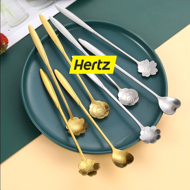 Hertz Cafe ช้อนดอกไม้ สแตนเลส เกาหลี มี2แบบ 17cm วัสดุอย่างดี