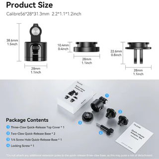 Telesin Magnetic Quick Release Adapter Set ชุดอะแดปเตอร์แม่เหล็ก