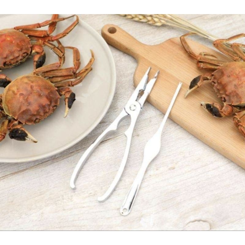 (พร้อมส่ง) Scissors cut claw crab กรรไกรตัดบีบก้ามปู สแตนเลส กรรไกรบีบก้ามปู ที่หนีบก้ามปู ที่แกะปู 