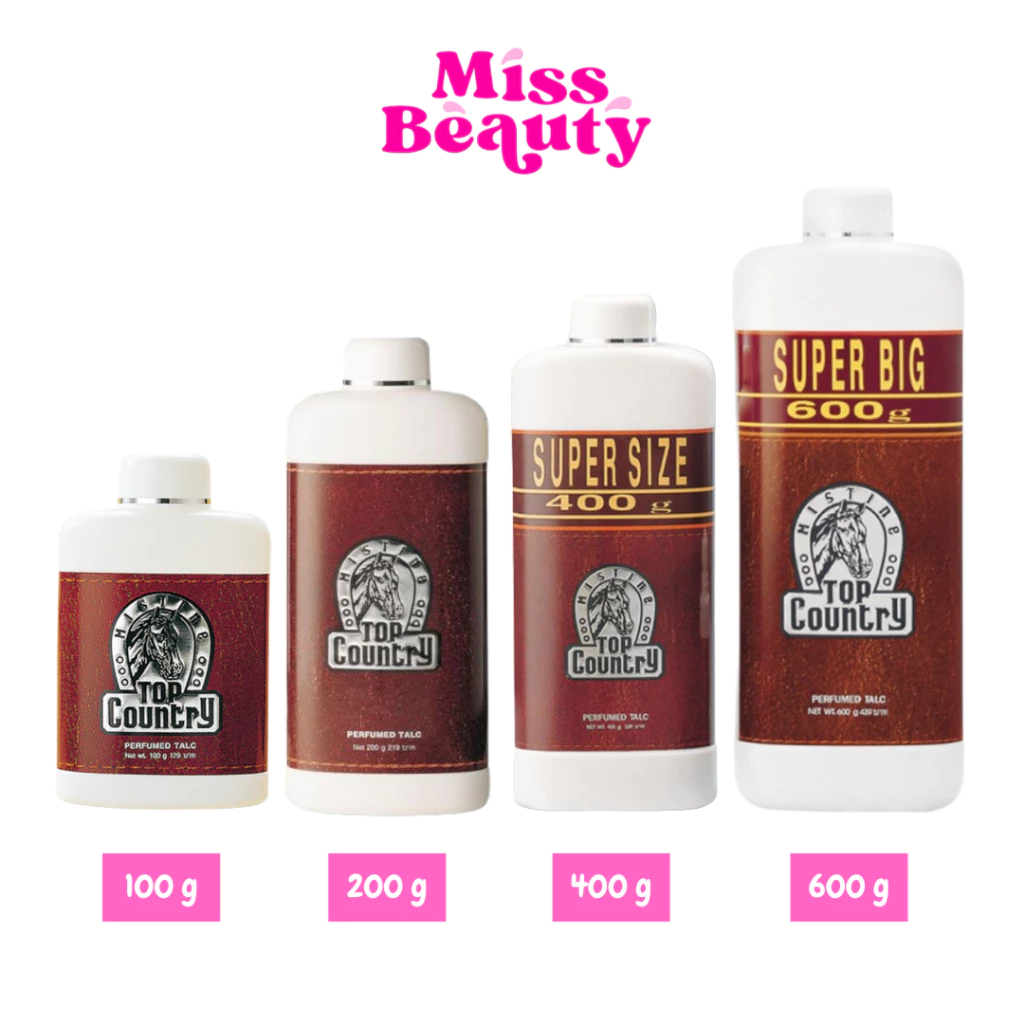 Mistine 🤎 แป้งหัวม้า มิสทิน ท็อป คันทรี่ 🤎 Mistine Top Country Perfumed Talc 100/200/400/600 g.