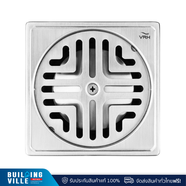 VRH ตะแกรงกันกลิ่นทรงสี่เหลี่ยม 4" ฝากลมท่อขนาด 2" FUVHU-W001AS