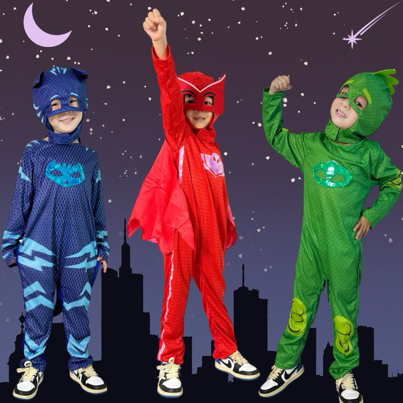 ชุดคอสเพลย์หน้ากาก PJ Masks | PJ Power เหมาะสำหรับเด็ก เซ็ทสุดคุ้ม(มาพร้อมพร๊อพจัดเต็ม) ชุดคัดเกรดพร