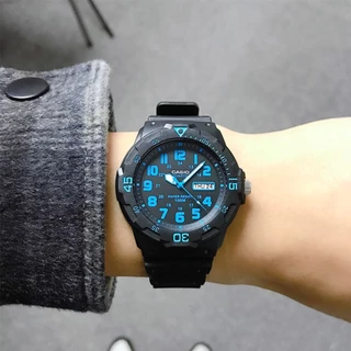 Casio Standard นาฬิกาข้อมือผู้ชาย สีดำ สายเรซิน รุ่น MRW-200H MRW-200H-1B MRW-200H-1B2 MRW-200H-2B
