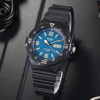 Casio Standard นาฬิกาข้อมือผู้ชาย สีดำ สายเรซิน รุ่น MRW-200H MRW-200H-1B MRW-200H-1B2 MRW-200H-2B