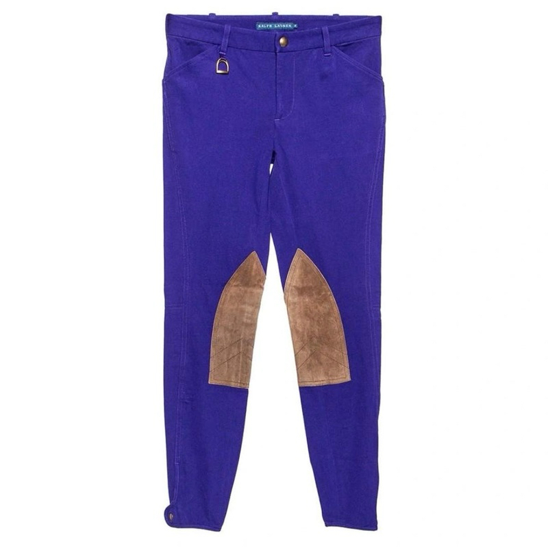 Ralph Lauren Women's Purple and Navy Trousers แท้💯 มือสอง