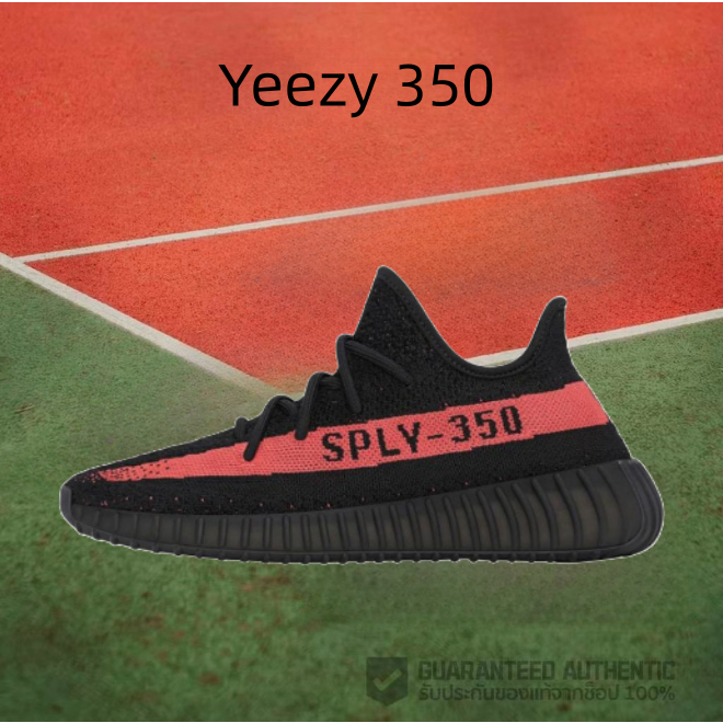 adidas originals Yeezy Boost 350 V2 Core Black Red รูปแบบ ของแท้ 100 %