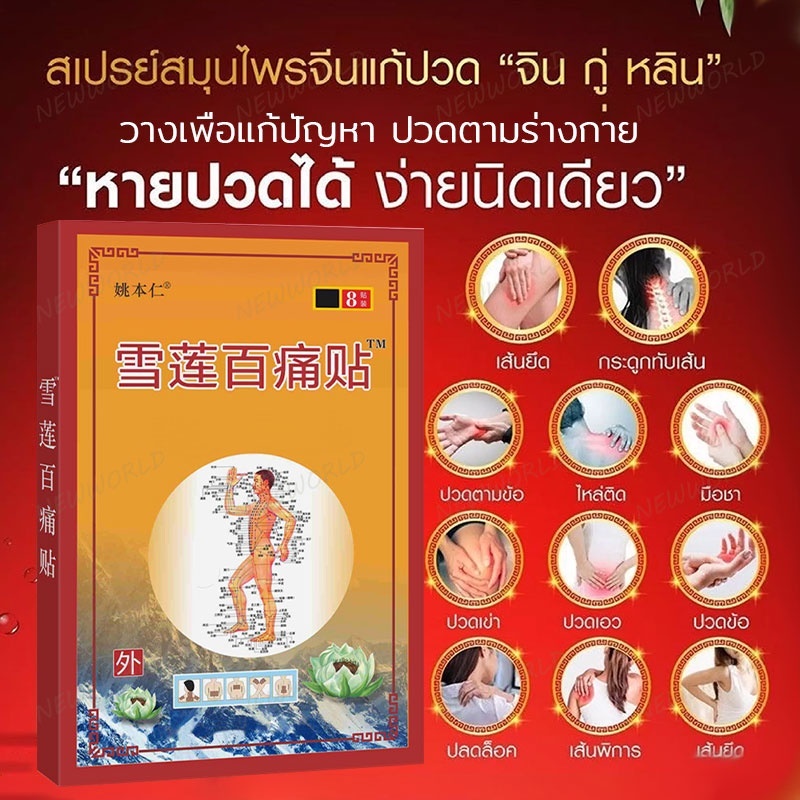 ✨แผ่นแปะลดปวด บรรเทาอาการปวด แก้ปวดเมื่อยตามร่างกาย ปวดมือ ปวดไหล่ ปวดกล้ามเนื้อ เส้นตึง ปวดหลัง ปวดเอว