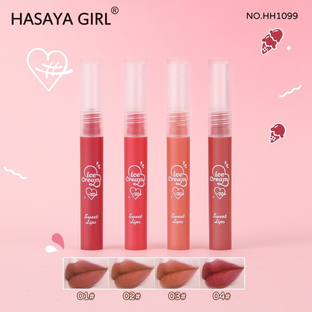 HH1099 Hasaya Girl Ice Cream ลิปจิ้มจุ่ม สีสวย ชัด ติดทนนาน พกพาง่าย 1ML