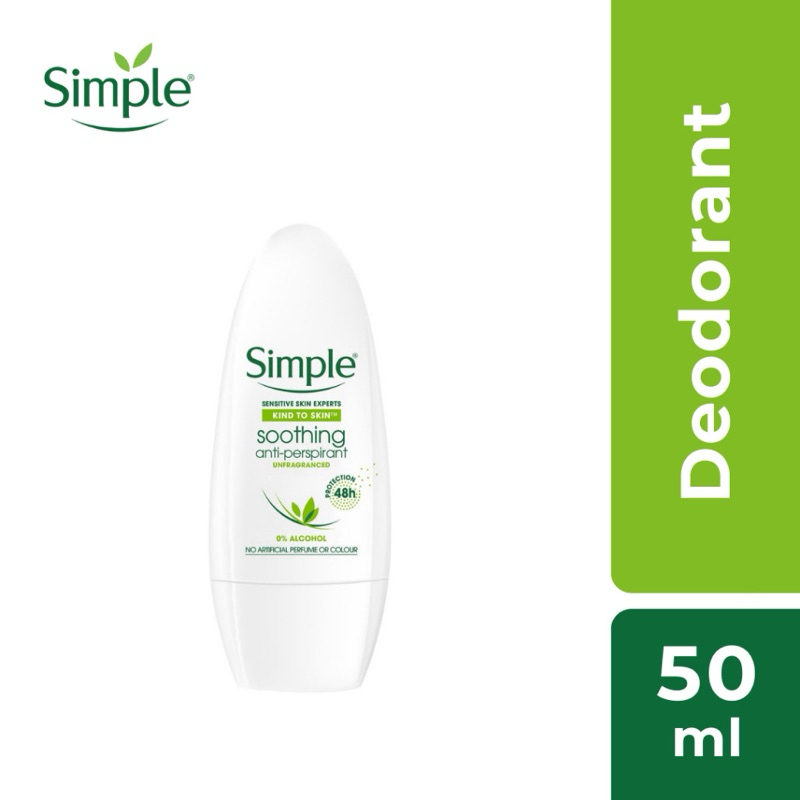 ของแท้นำเข้าโรลออน Simple Roll On Kind to Skin Soothing Anti-Perspirant 50ml exp.2026