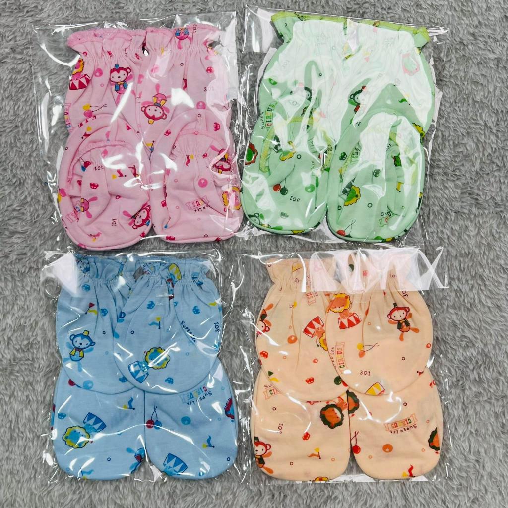 ถุงมือ+ถุงเท้า เด็กแรกเกิด ผ้านุ่ม 0-3 เด็กแรกเกิด
