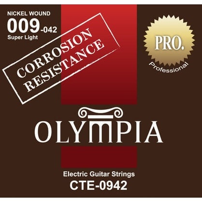 สายกีต้าร์ไฟฟ้าชุด OLYMPIA CTE-0942 ของแท้ 100 % เคลือบกันสนิม ชุดเบอร์ 09-42 NICKEL WOUND