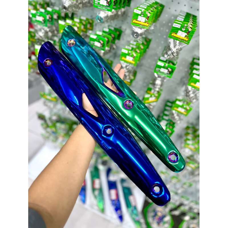 น้าคมน็อตซิ่ง ฝาครอบท่อแท้เบิกศูนย์ไดร์สีเข้มๆ Wave125R/S/บังลม