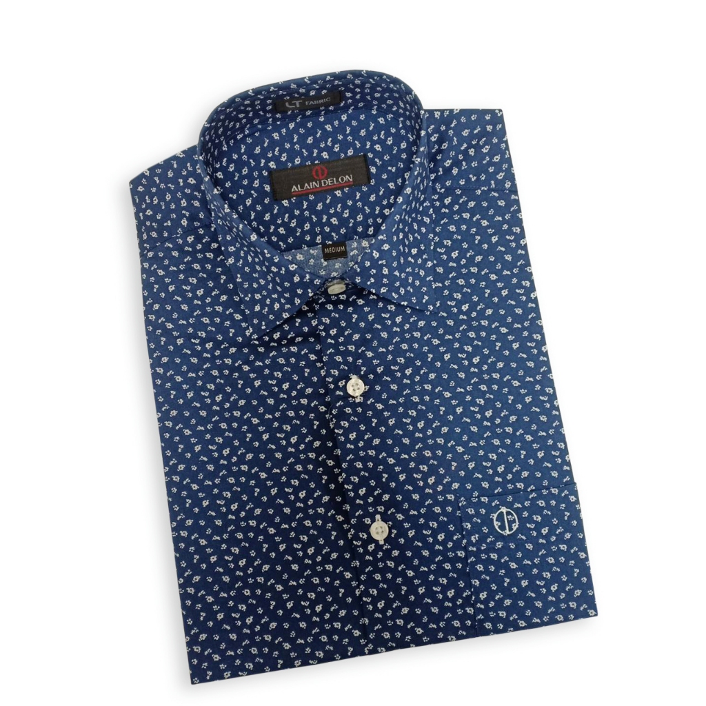 Alain Delon เสื้อเชิ้ต แขนสั้นผู้ชาย ทรง Basic ไม่เข้ารูป ชายตรง รุ่น ALP334-1