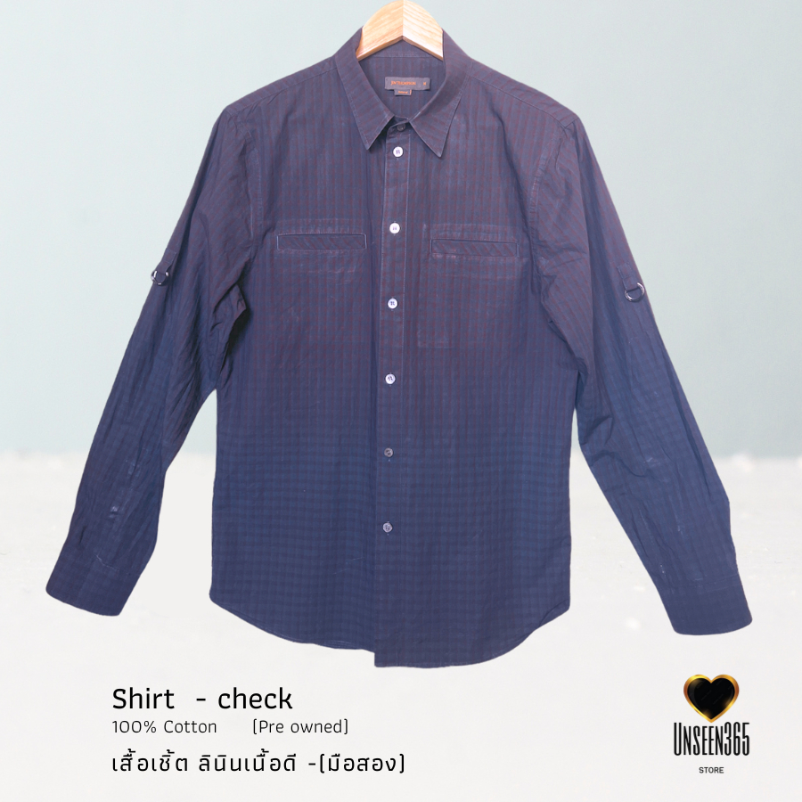 เสื้อเชิ้ต คอทตอน ลายในตัวตาราง (มือสอง) Shirt-100% Cotton (pre owned) check MSC-04 SN1 -จิม ทอมป์สั
