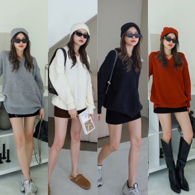Winter glam set เสื้อไหมพรม พร้อมหมวกไหมพรม ไหมพรมถักทออย่างดี น่ารักมากๆ