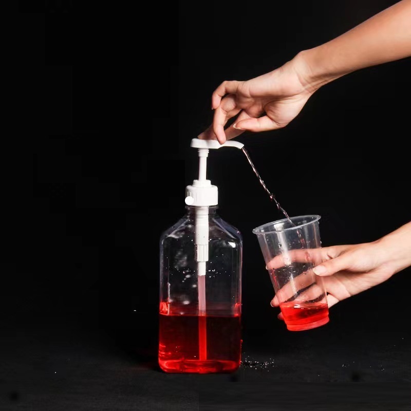 ขวดปั้มน้ำเชื่อม พลาสติก 10cc ขนาด 1600 ml Syrup Pump Bottle Made in Taiwan