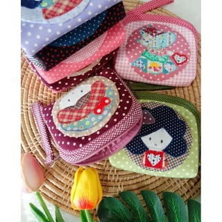 [พร้อมส่ง] 💥 กระเป๋าสตางค์ Handmade แต่งแอพการ์ตูนน่ารัก 2 ช่องใช้งานมีสายคล้องนิ้ว ใส่แบงค์พันพับครึ่ง ใส่บัตรใส่เหรียญ