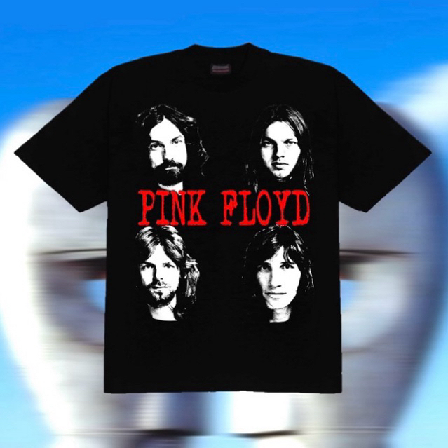 เสื้อยืดคอฟิต รุ่น Pink Floyd สีดำ #DTG