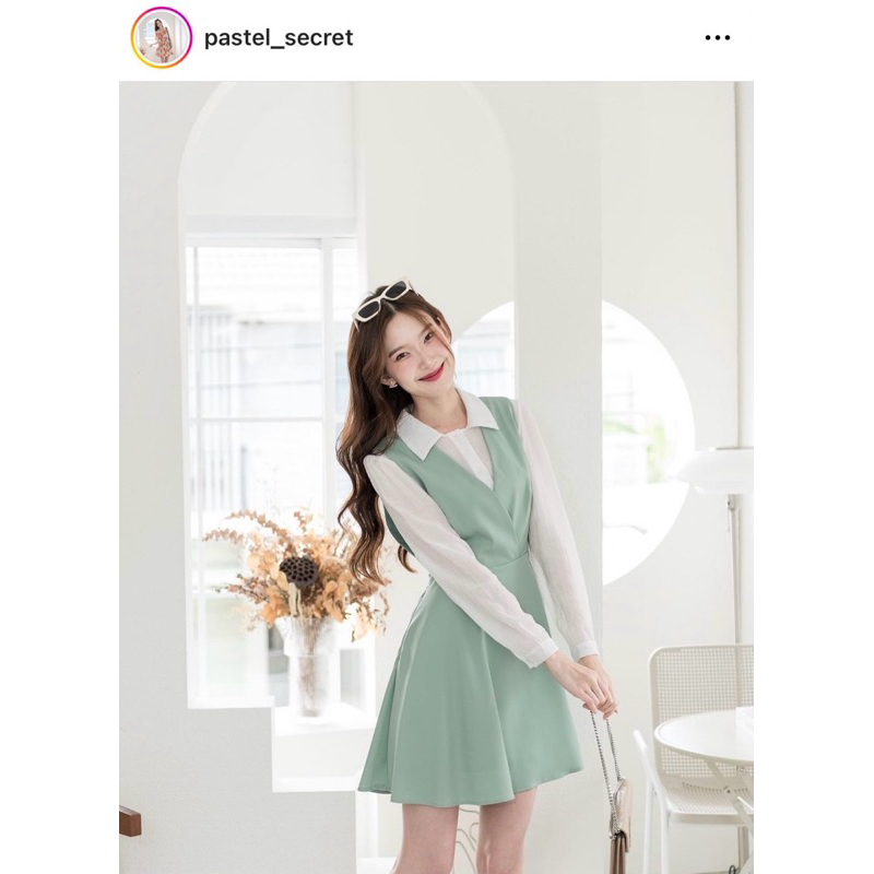 ส่งต่อ เดรสสั้นแขนยาว ร้าน Pastel secret (ไม่เคยใส่)