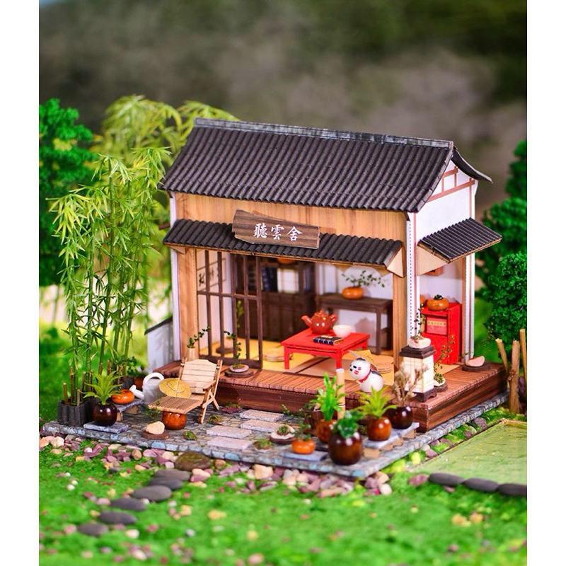 งานDIY มีฝาครอบกันฝุ่น รุ่น BM-850 Teahouse ห้องน้ำชารูปแบบสถาปัตยกรรมสไตล์จีน บ้านจิ๋ว บ้านจีน