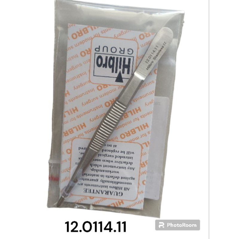 Hilbro TISSUE FORCEP 1x2T STR แบบมีเขี้ยว 14 cm. ราคาดี คุณภาพดี ปากคีบ.