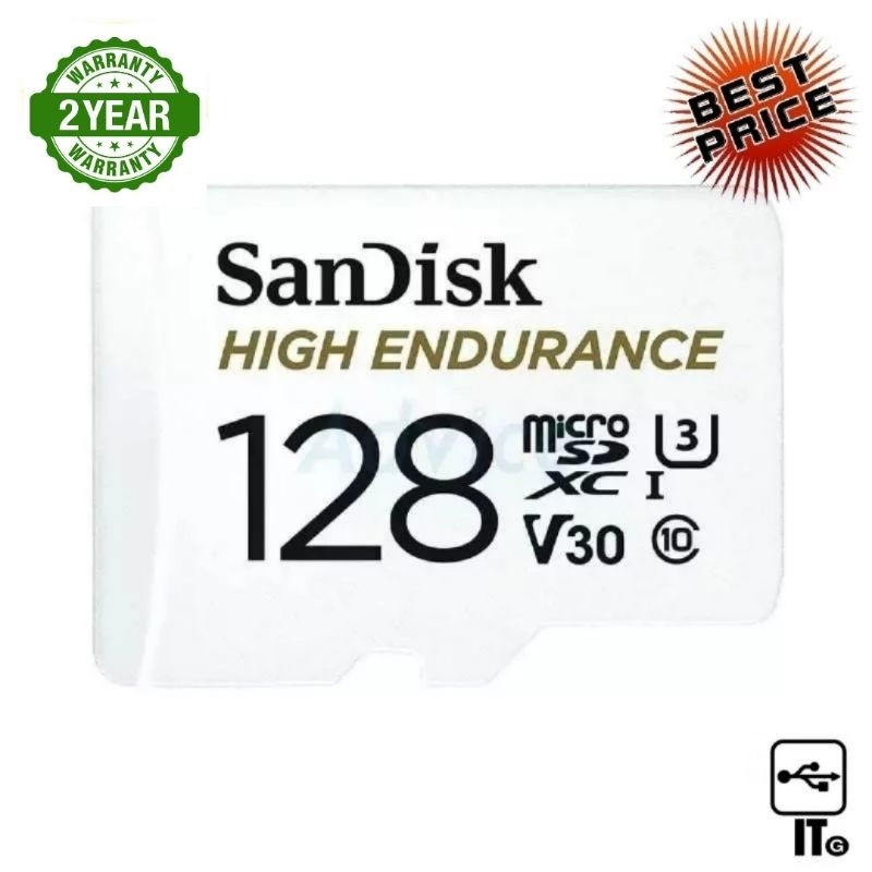 128GB Micro SD Card SANDISK High Endurance SDSQQNR-128G-GN6IA (100MB/s,) เมมโมรี่การ์ด ประกัน 2Y