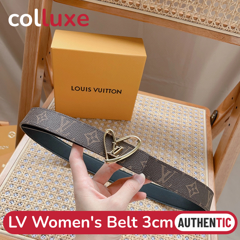 💯ของแท้หลุยส์วิตตอง Louis Vuitton Women's Belt 3cm เข็มขัดสตรี Full Set