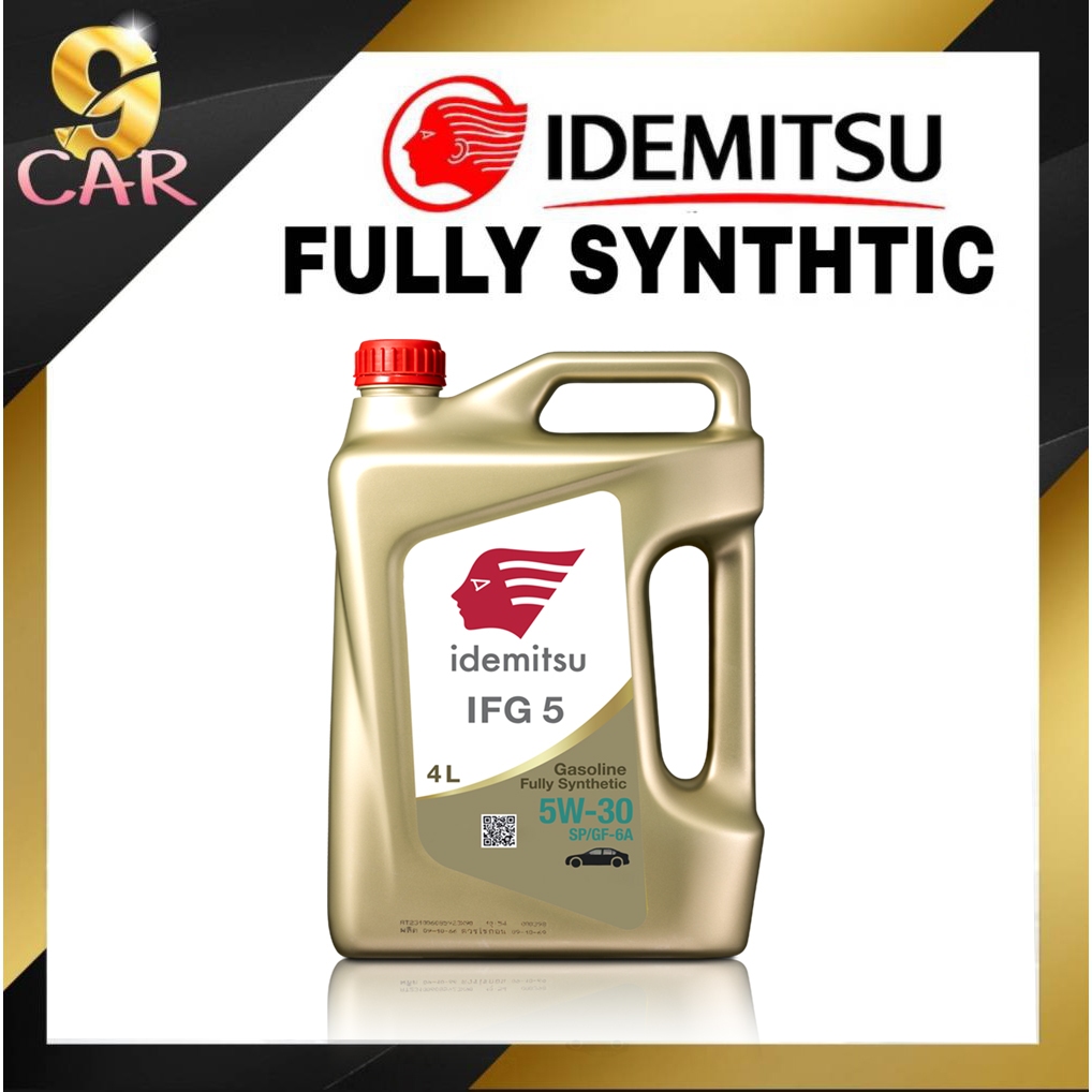 น้ำมันเครื่องเบนซิน IDEMITSU FULLY SYNTHETIC 5W-30 มาตรฐาน SP/GF-6A ปริมาณ 4 ลิตร เบนซิน สังเคราะห์แท้100%