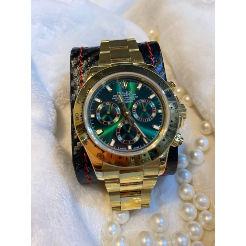 นาฬิกา Rolex Daytona “Loki” Full yellow gold green dial ขนาด40mm#Rolexเทียบแท้