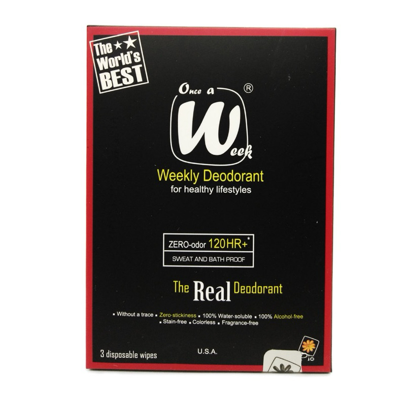 แผ่นระงับกลิ่นกลาย รายสัปดาห์ จากเมริก USA   Once A Week Weekly Deodorant 3’s (Exp : March 2026) – โปรปัง