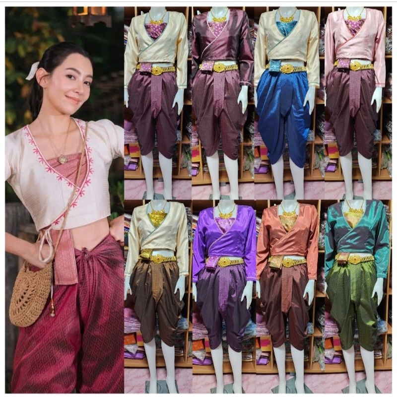 ชุดไทยแม่พุฒตาล(โจง+เสื้อ+สไบ)(ไม่รวมเครื่องประดับ)