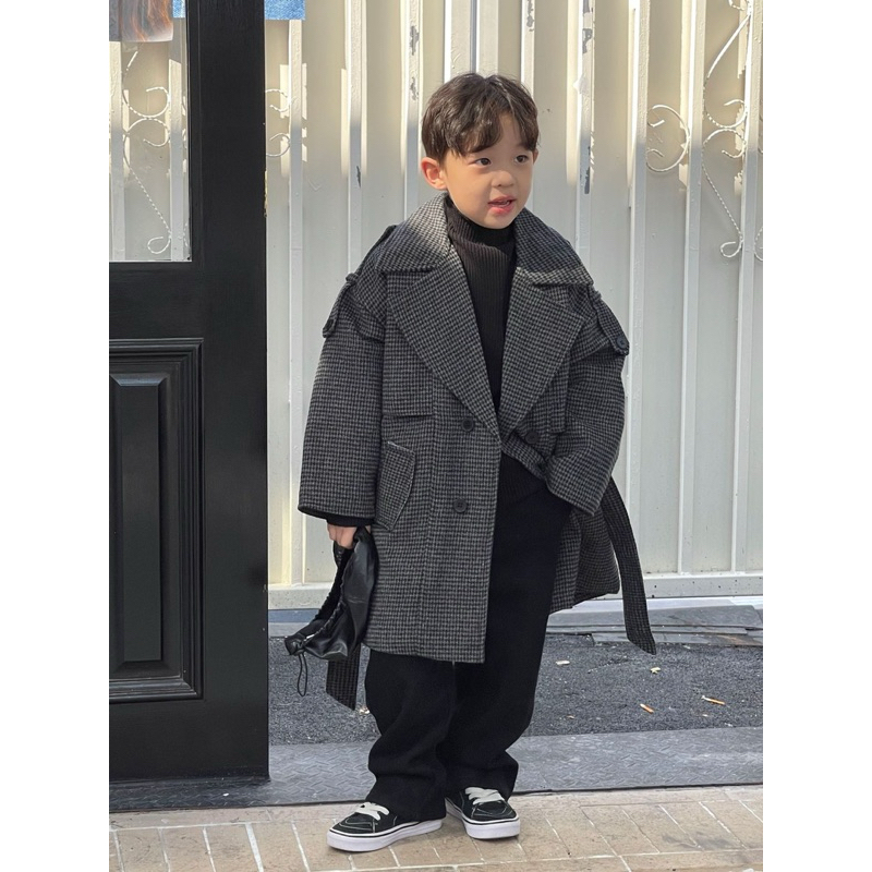 DB1006 Overcoat ลายสก็อต อุ่น หล่อ อปป้าา