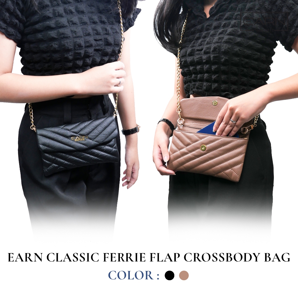 Earn Classic Ferrie Flap Crossbody Bag กระเป๋าสะพายข้าง