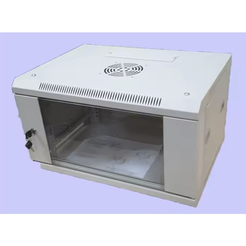 ตู้แร็คชนิดติดผนัง Wall mount cabinet network 6U deep 40 (ส32 X ก55 X ล40 CM.) แถมฟรีพัดลม ประกอบให้แล้วพร้อมใช้งาน