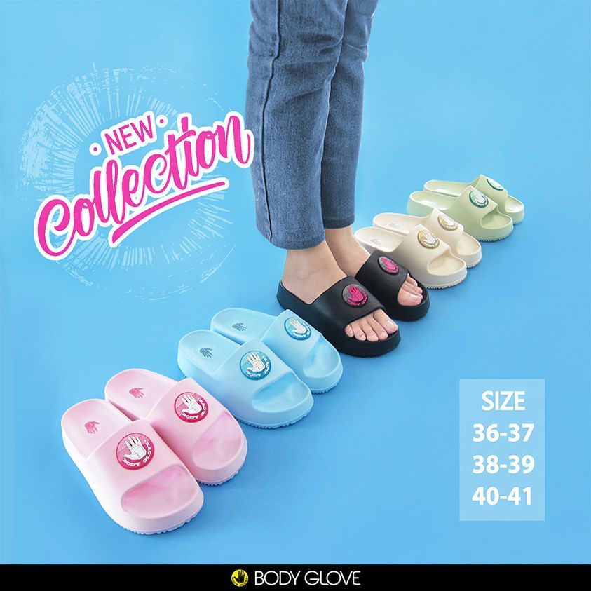 รองเท้าแตะ Body Glove BGL84 พื้นหนา นุ่ม เบา ขนาดผู้หญิง เสริมส้น 4 ซม.