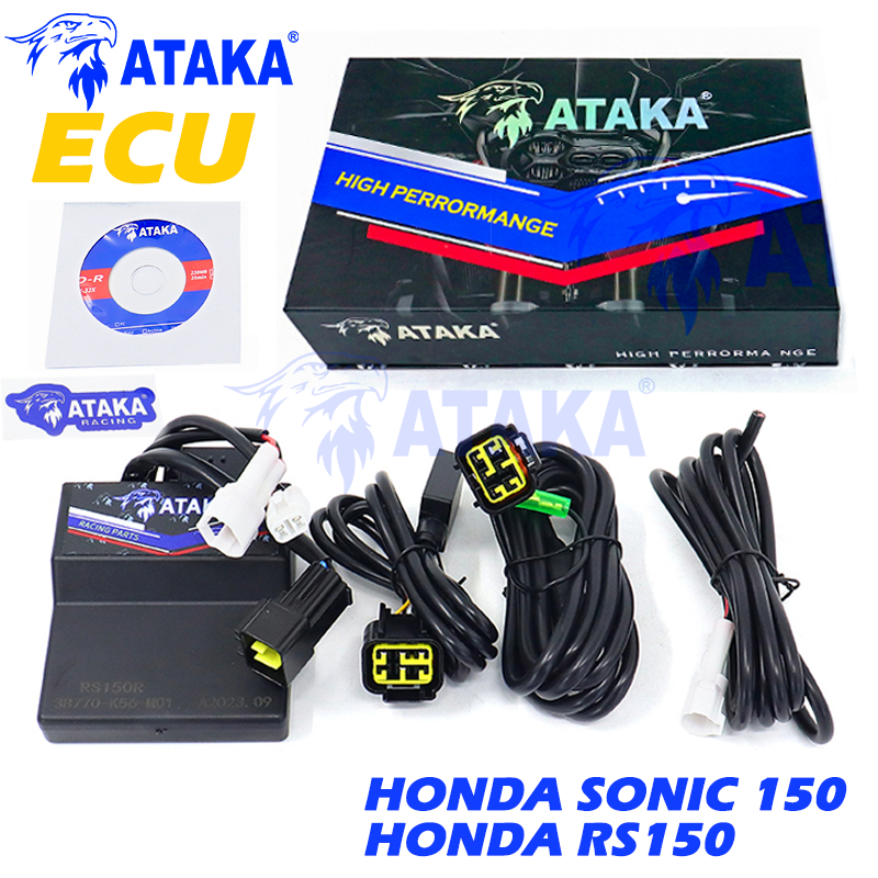 ATAKA สีแดงลีโอแข่งรถจักรยานยนต์ ECU สำหรับ HONDA SONIC150 / CBR 150R / GTR150 / CB150R / RS150 ปลั๊