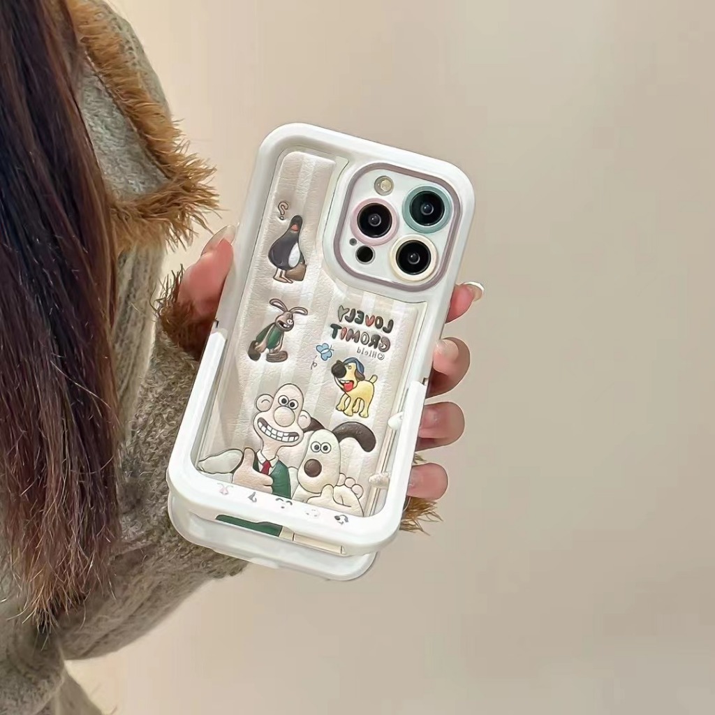 ✨NEW✨เคสไอโฟน 15 14 13 12 Pro Max เคส for iPhone11 Wallace and Gromit การ์ตูน วงเล็บโทรศัพท์มือถือ พกง่ายๆ การป้องกันการ