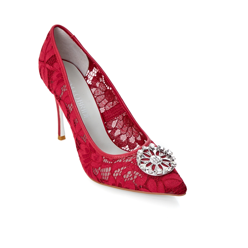 O&B รองเท้าหนังแกะ รุ่น MIDNIGHT HEELS IN ENDLESS RED-11223SL36559F_F2REXX