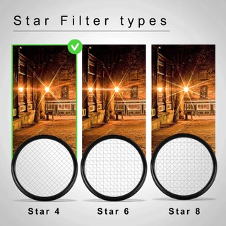 Star Filter by DHD ฟิลเตอร์เพิ่มเอฟเฟ็กซ์แสงแฟลร์ 4/6/8 แฉก HD Slim Star Filter