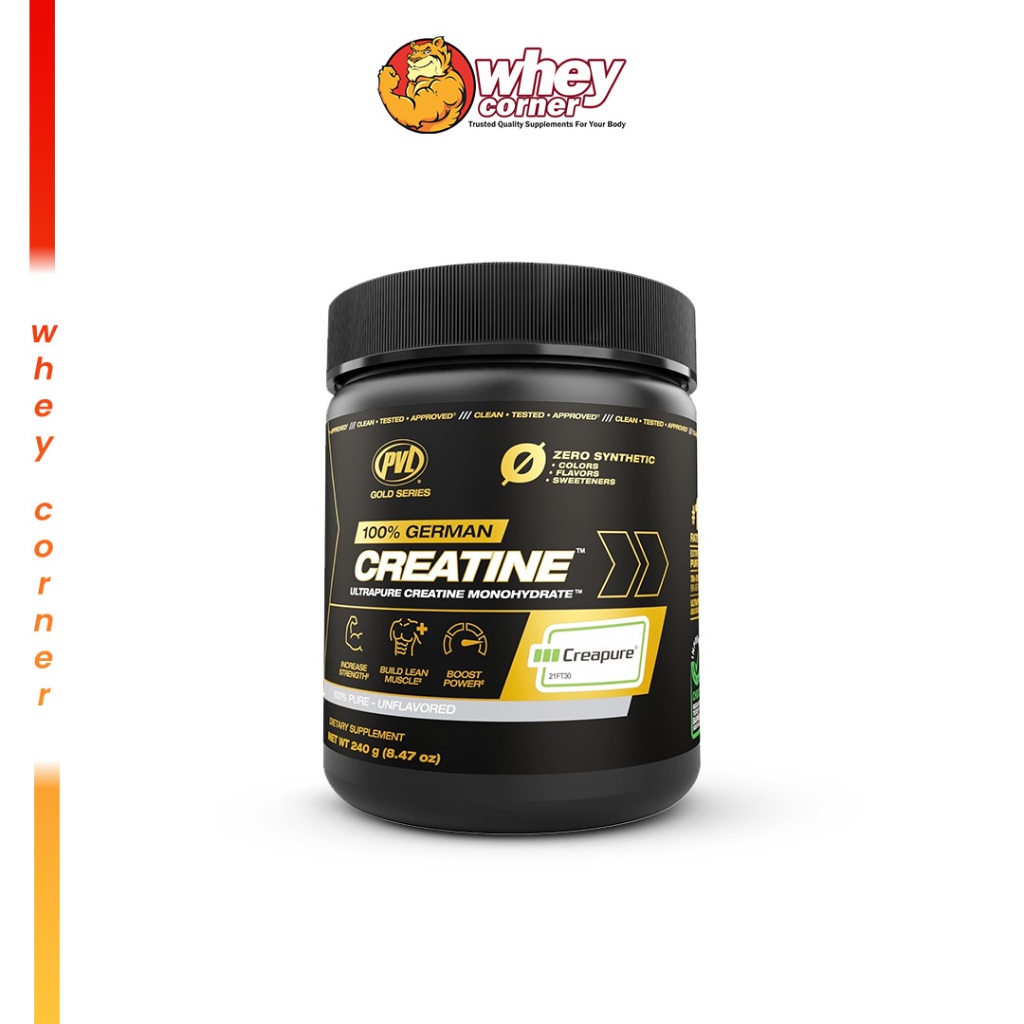 PVL Creapure Creatine Unflavoured 240g - 410g ครีเอทีนแบบผง